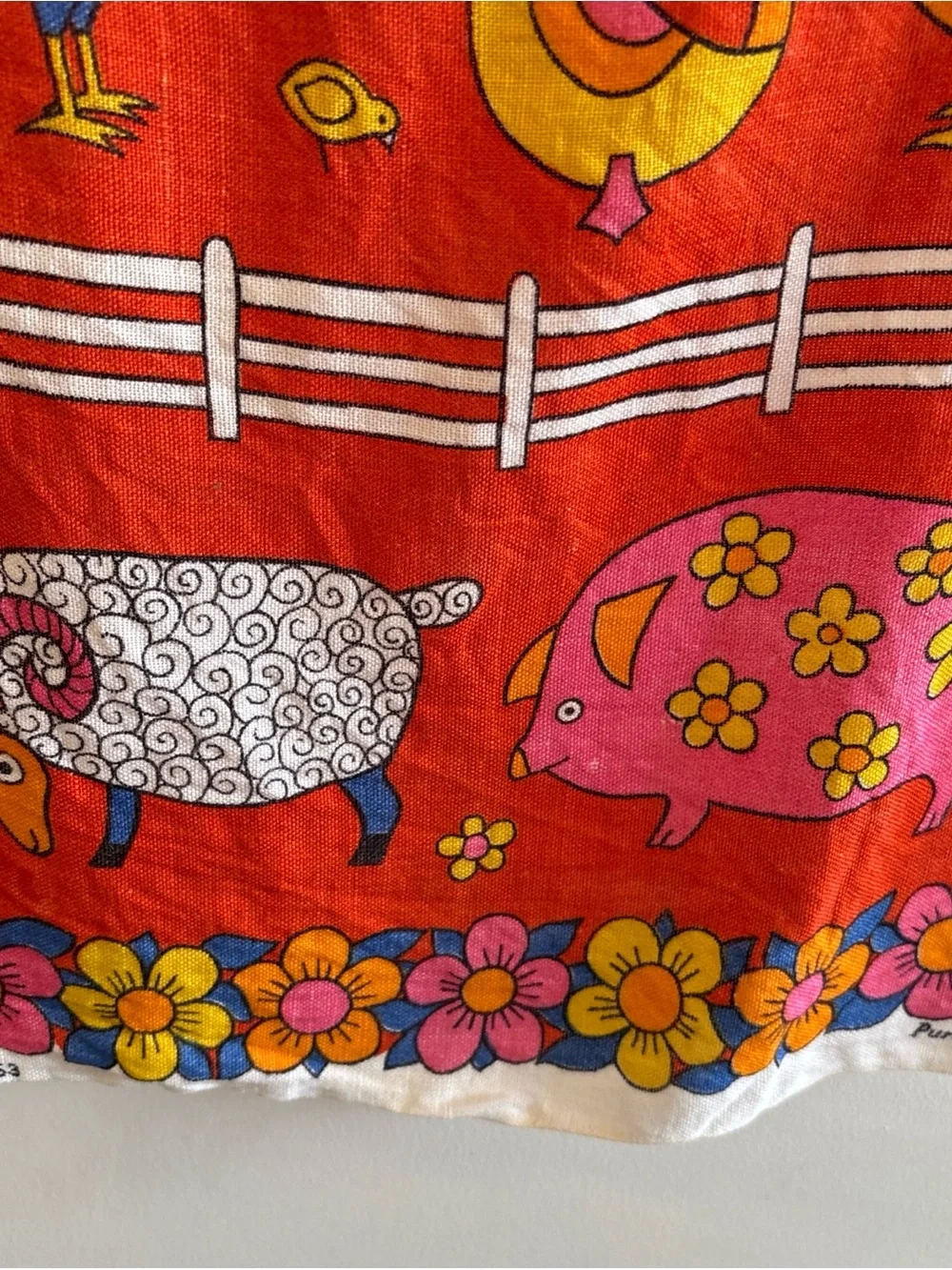 Pure Irish Linen Old Bleach Tea Towel 653 Ireland Approx 29x18 Folk Art Farm MCM